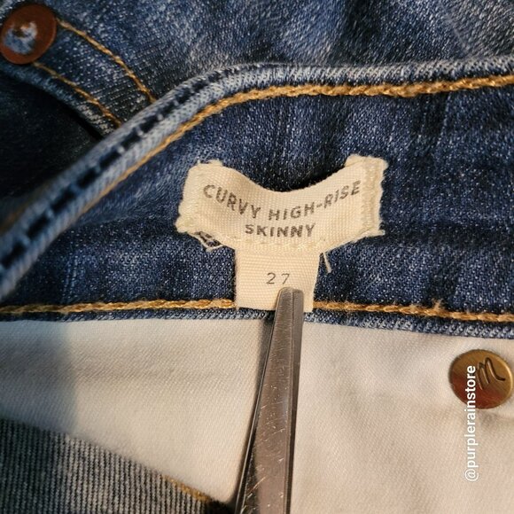 Madewell Jeans 27 Curvy High Rise Skinny Moreaux Wash AA621 Tummy Control - Picture 5 of 13